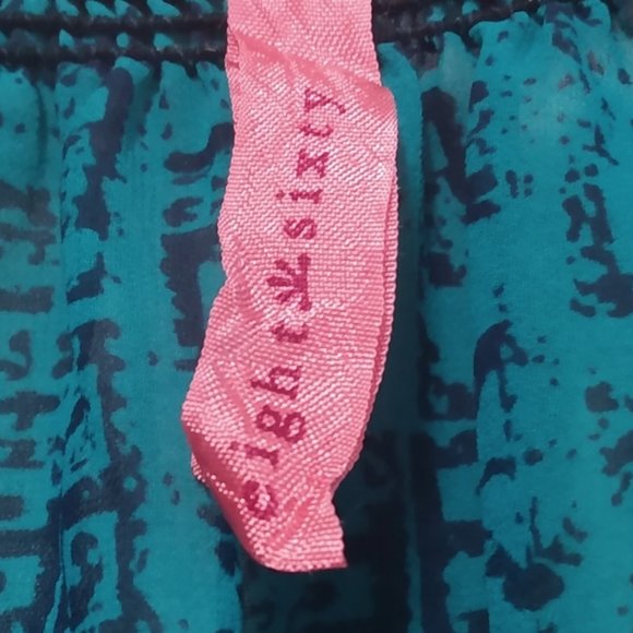 Eight Sixty Teal Sheer Blouse PL - Picture 3 of 8